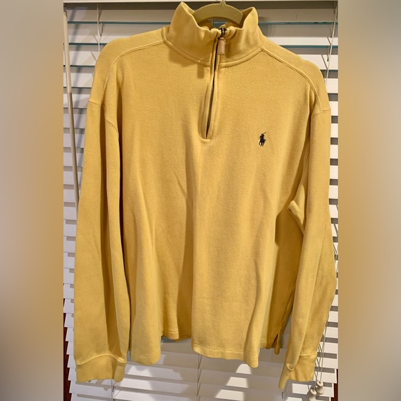 Polo Ralph Lauren Other - Ralph Lauren Polo Yellow Quarter Zip Sweater Size Large